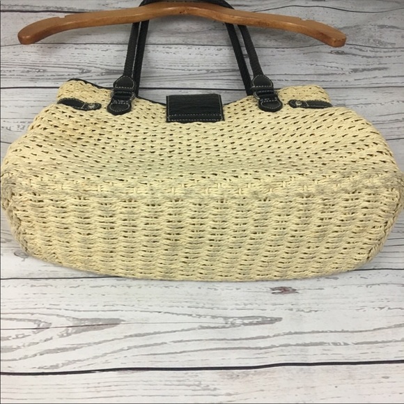 Brighton Bags Brighton Woven Straw Leather Shoulder Bag Purse
